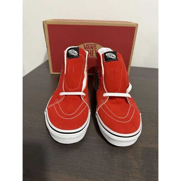 Boy's Sneakers Shoes Vans Wall Kids SK8-Hi Big Kid Sz 6.5 Reflect Flame Racing - Picture 3 of 6